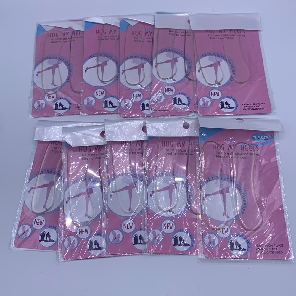 Ten Pairs Hug My Heels Invisible Gel Heel Liners One Size NIP